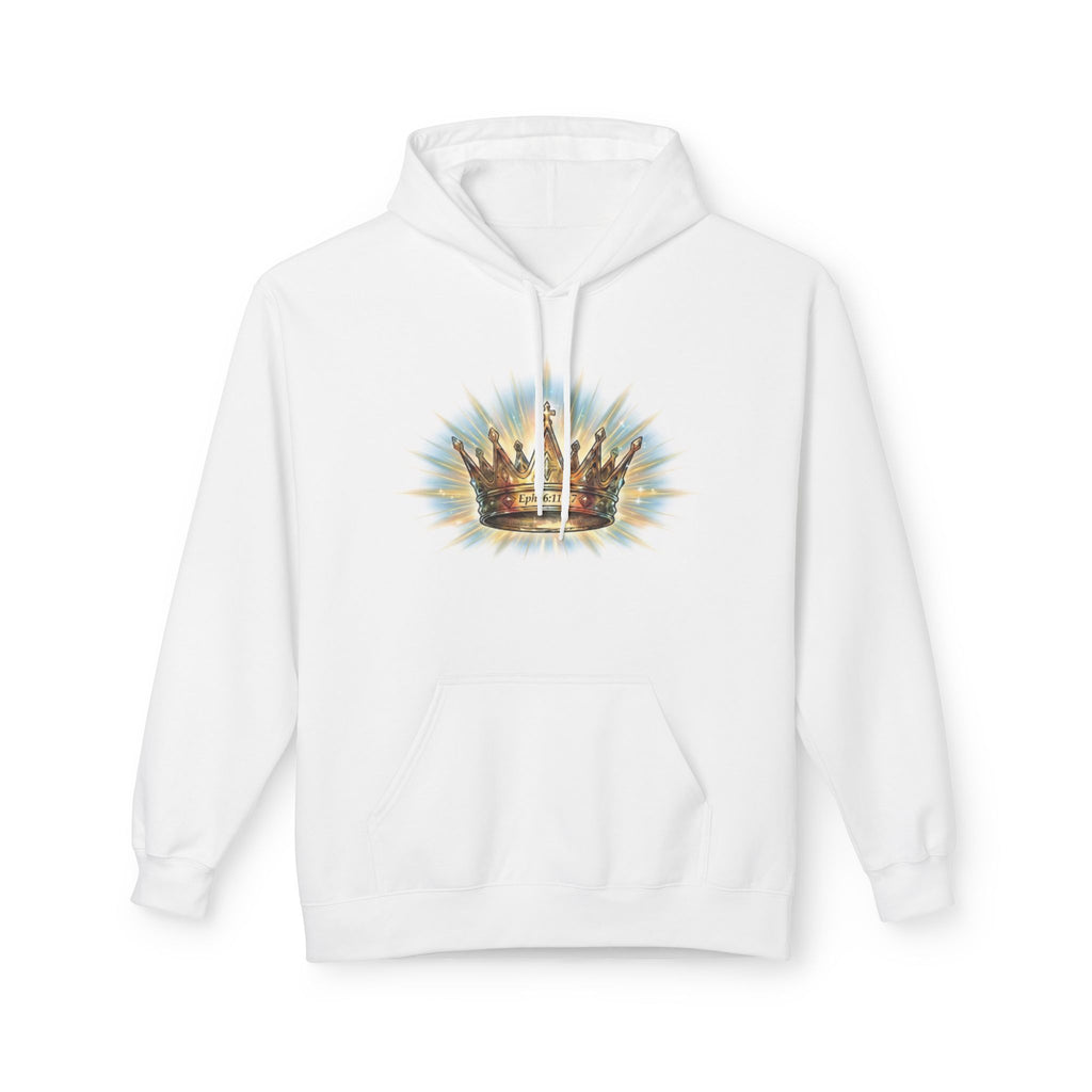 Crown & Scripture Hoodie — "Put On the Whole Armor of God" Christian Faith Pullover